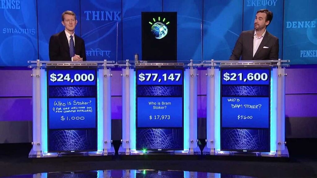 IBM Watson on Jeopardy! TV show, from IBM YouTube video.