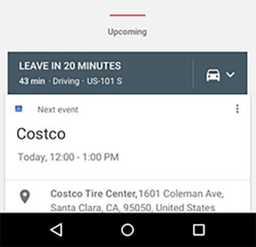 An example of a Google Now card, image from Wikipedia.